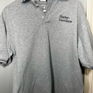 Harley Davidson Mens Shirt size Large Polo Gray Anchorage Alaska embroidered